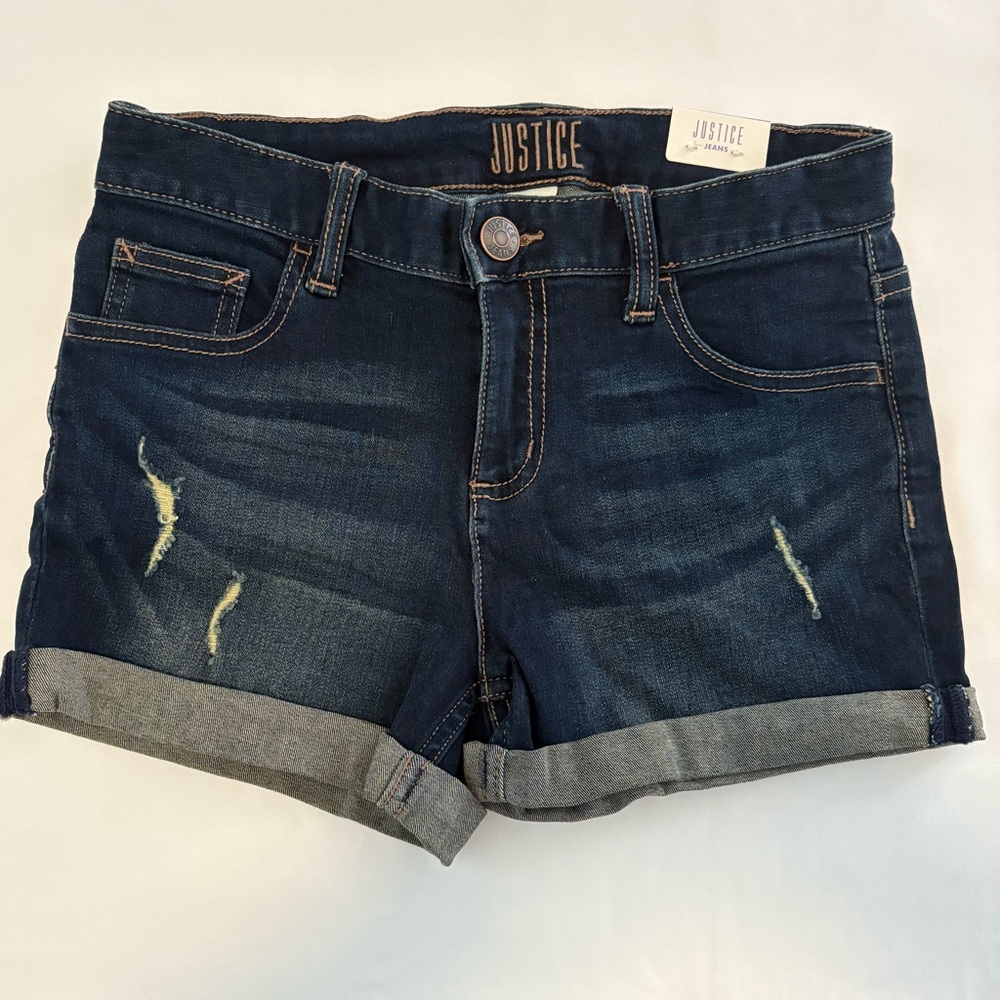 NWT Girls 14 Dark Wash Justice Shorts